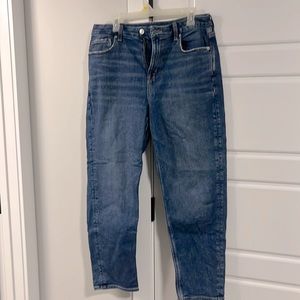Distressed blue mom jeans from American eagle
